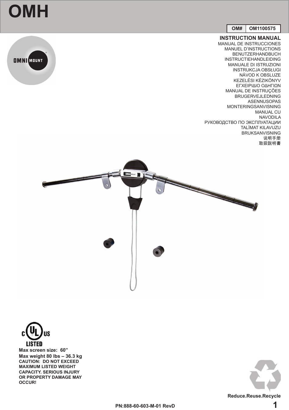 Omnimount OMH Manual ru User Manual | 20 pages