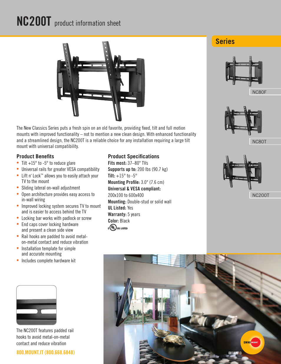 Omnimount NC200T Sales Sheet User Manual | 2 pages