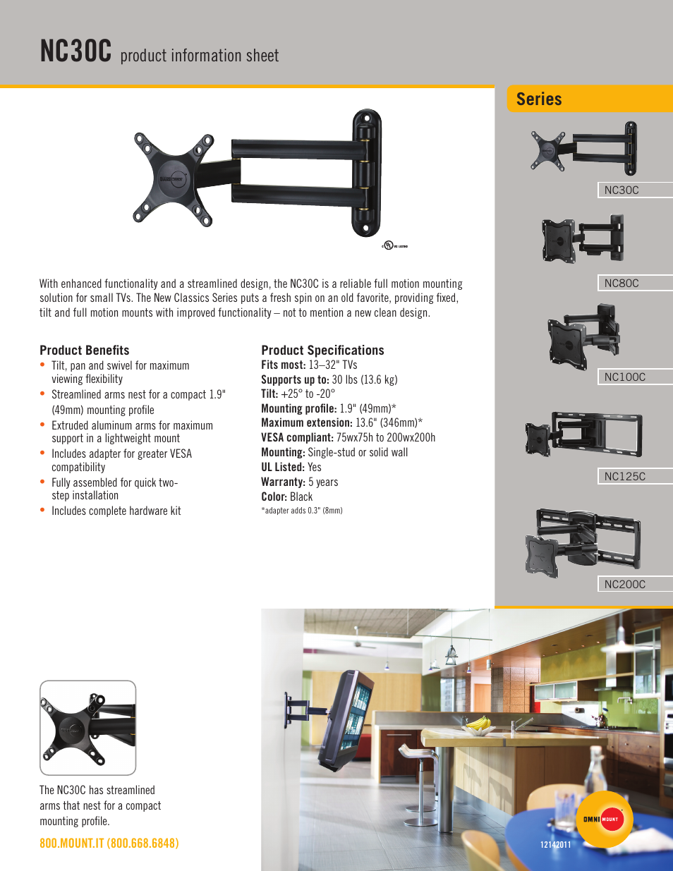 Omnimount NC30C Sales Sheet User Manual | 2 pages