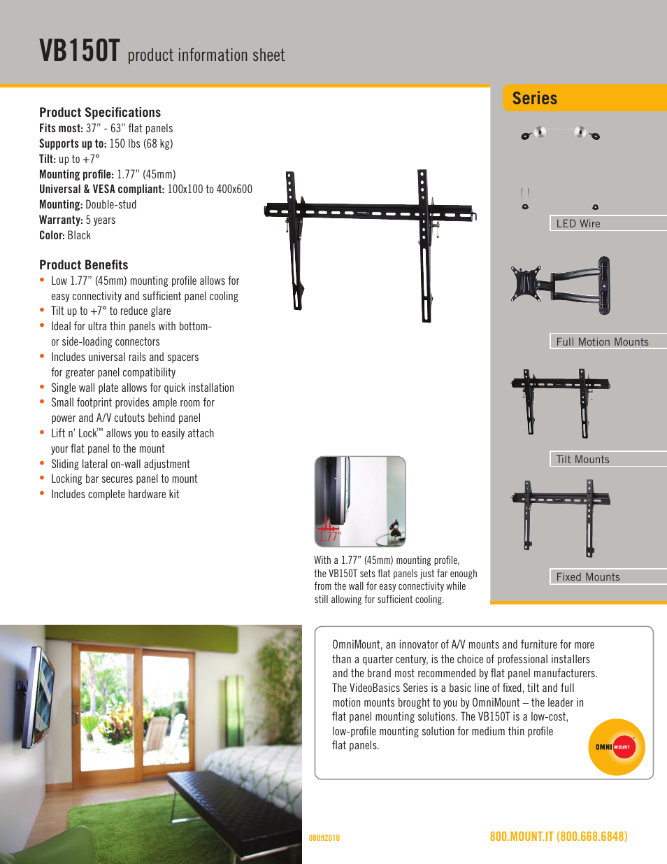 Omnimount VB150T Sales Sheet User Manual | 3 pages