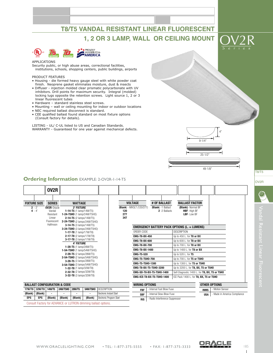 Oracle Lighting OV2R-4 User Manual | 1 page