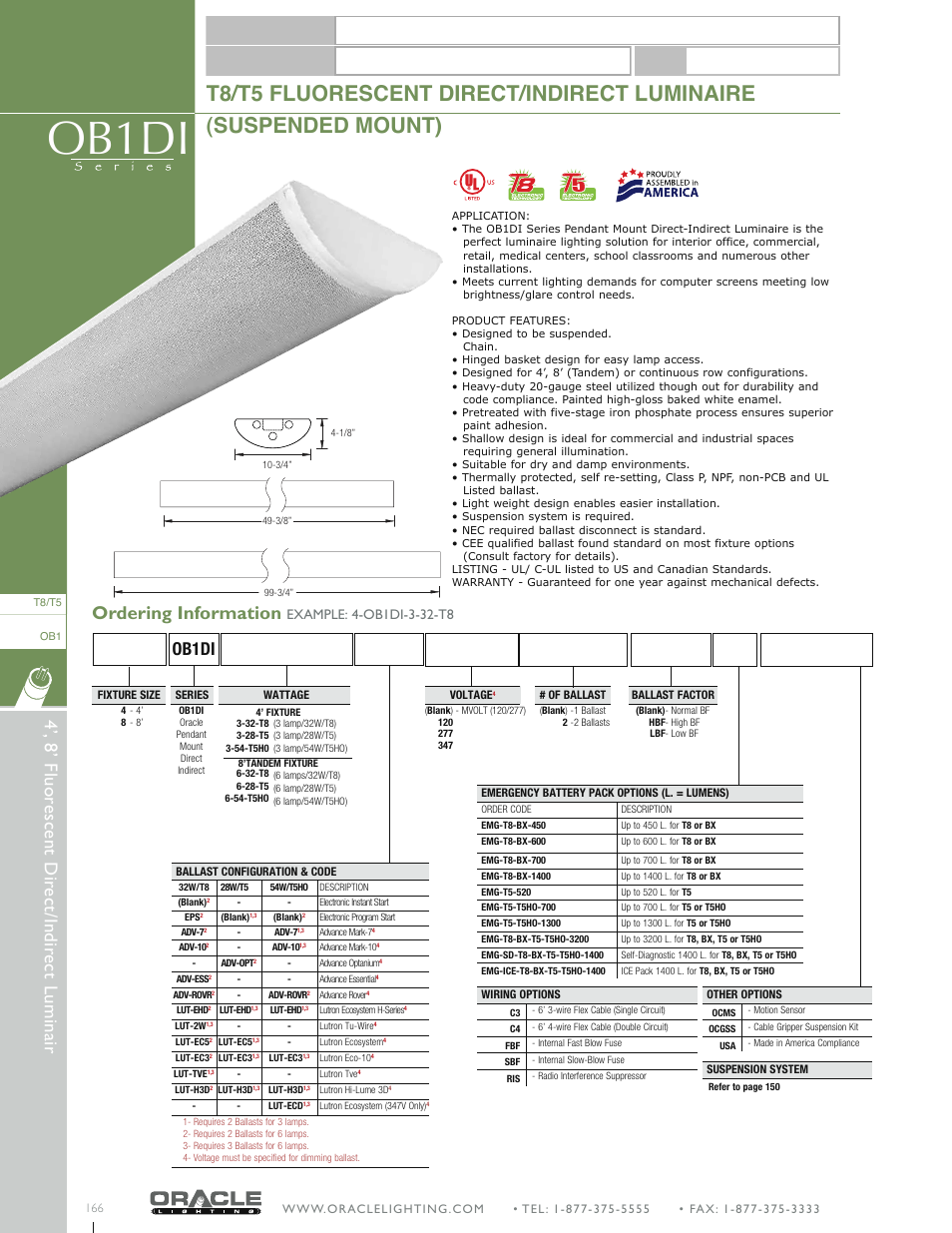 Oracle Lighting OB1DI-8 User Manual | 2 pages