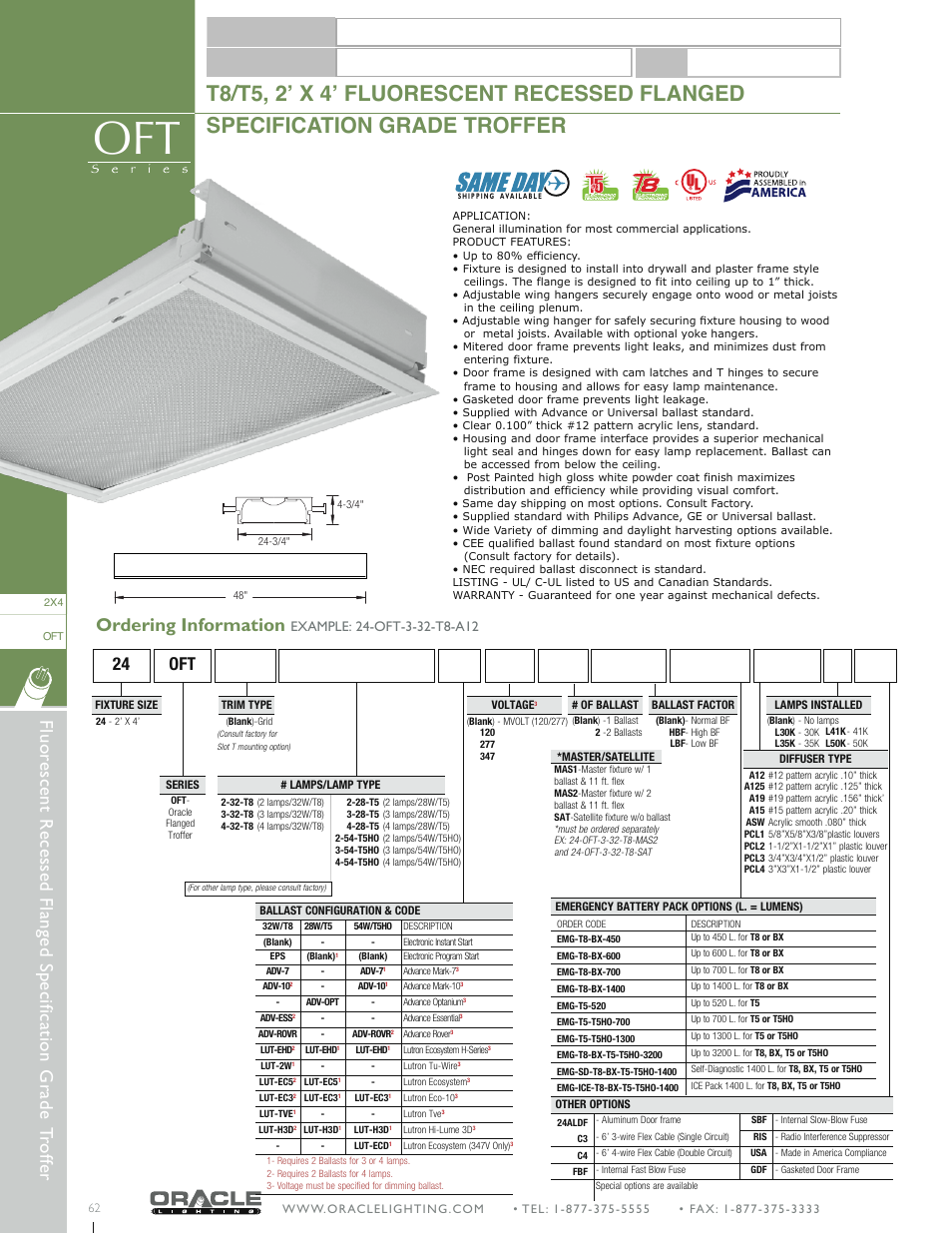 Oracle Lighting OFT-24 User Manual | 3 pages