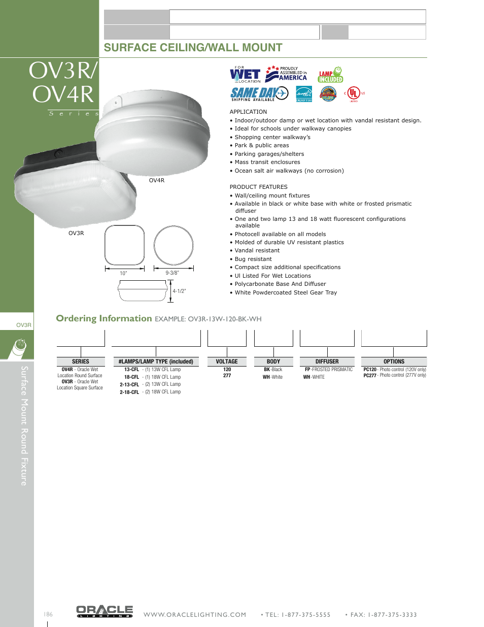 Oracle Lighting OV3R User Manual | 1 page