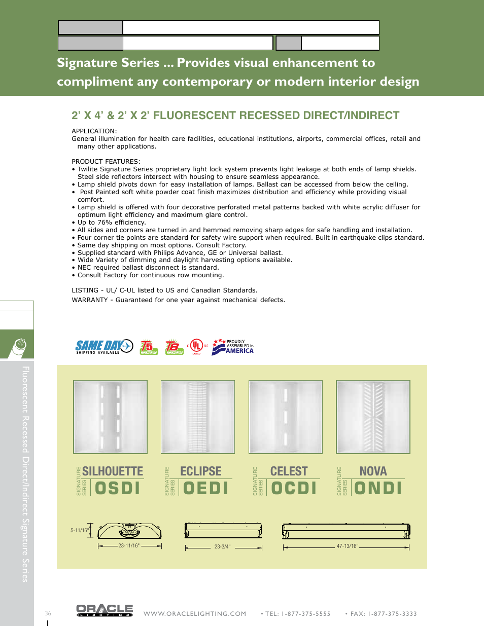 Oracle Lighting OCDI-22 User Manual | 2 pages