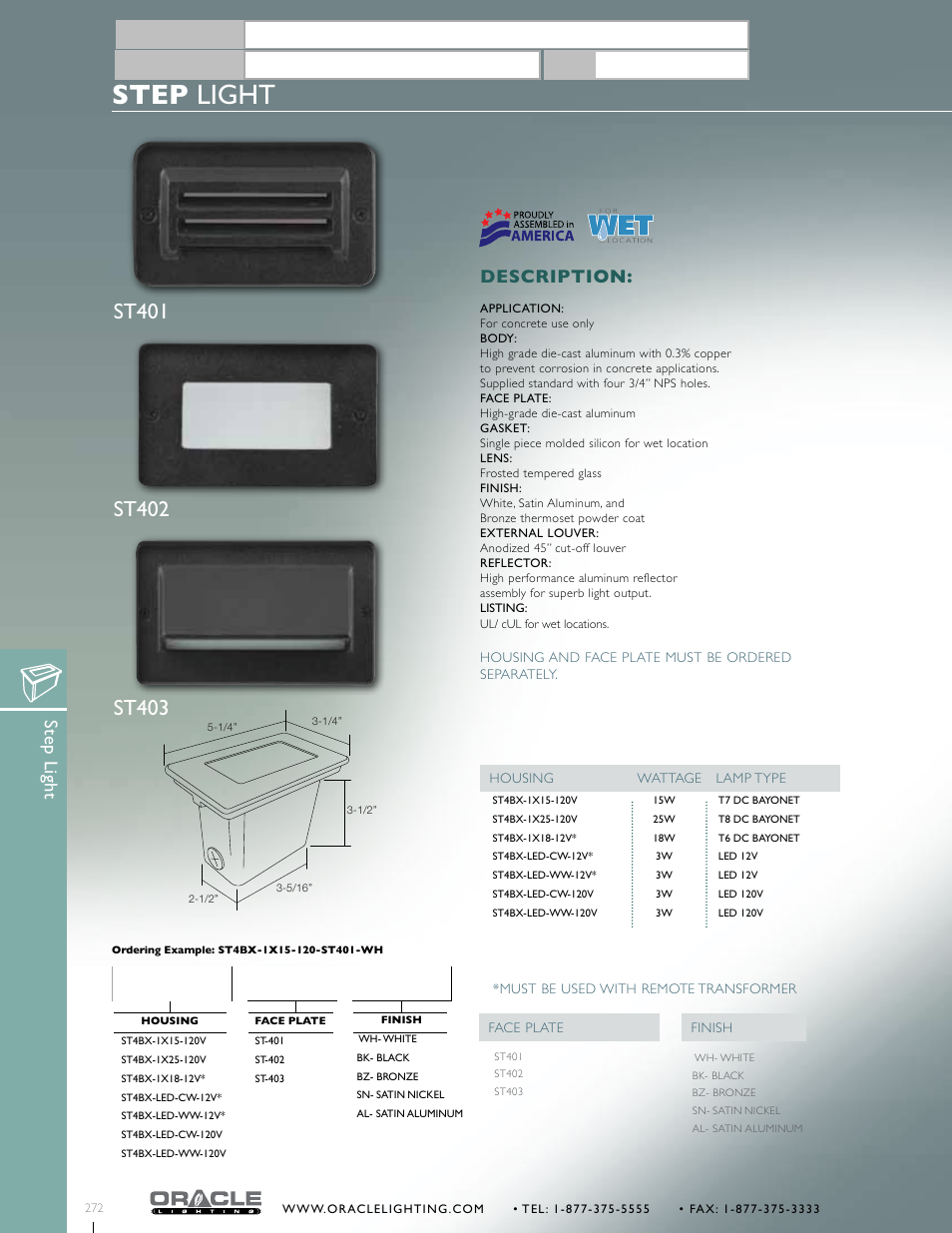 Oracle Lighting ST401 User Manual | 1 page