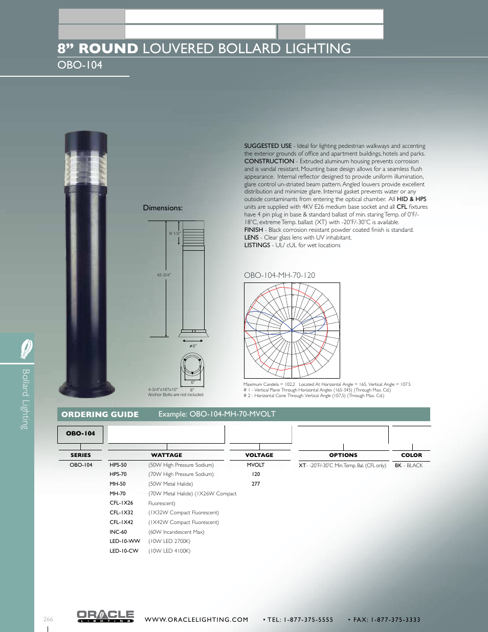 Oracle Lighting OBO-104 User Manual | 1 page