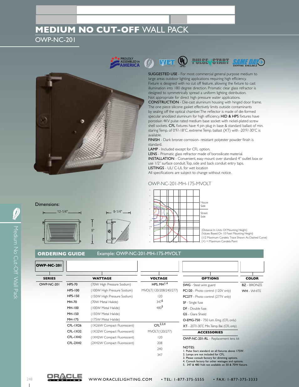 Oracle Lighting OWP-NC-201 User Manual | 1 page