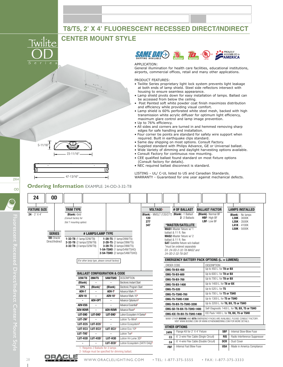 Oracle Lighting OD-24 User Manual | 1 page