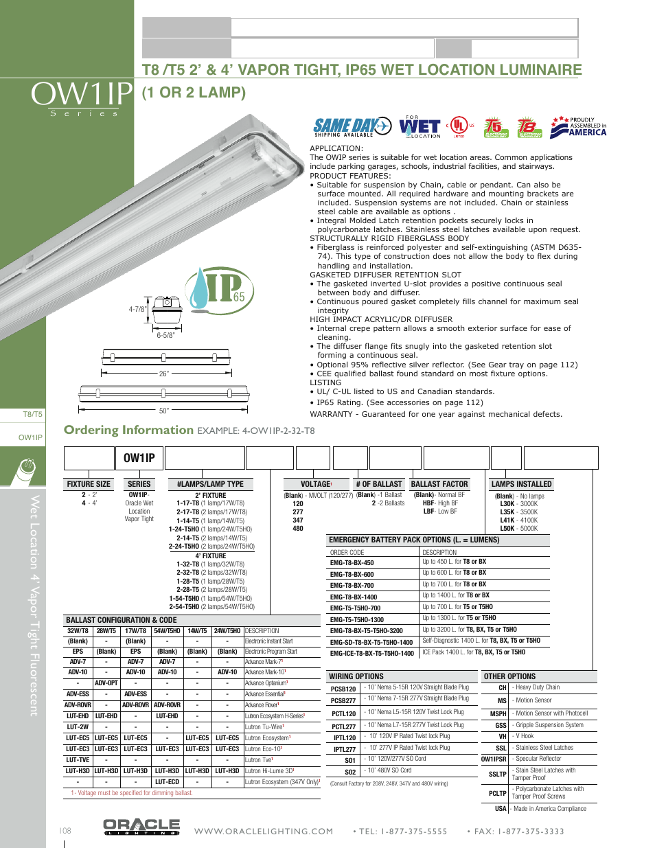 Oracle Lighting OW1IP-4 User Manual | 7 pages