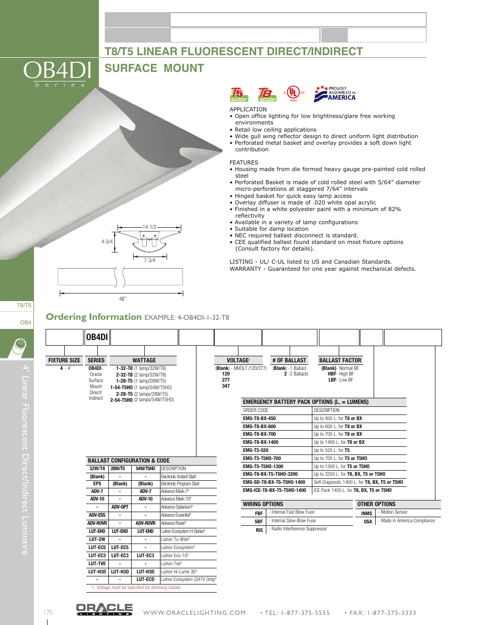 Oracle Lighting OB4DI-4 User Manual | 1 page