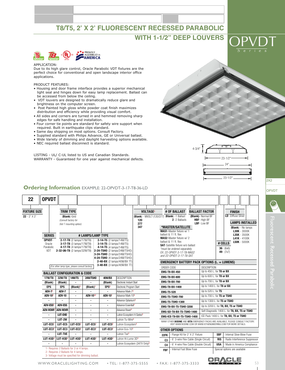 Oracle Lighting OPVDT-22 User Manual | 3 pages