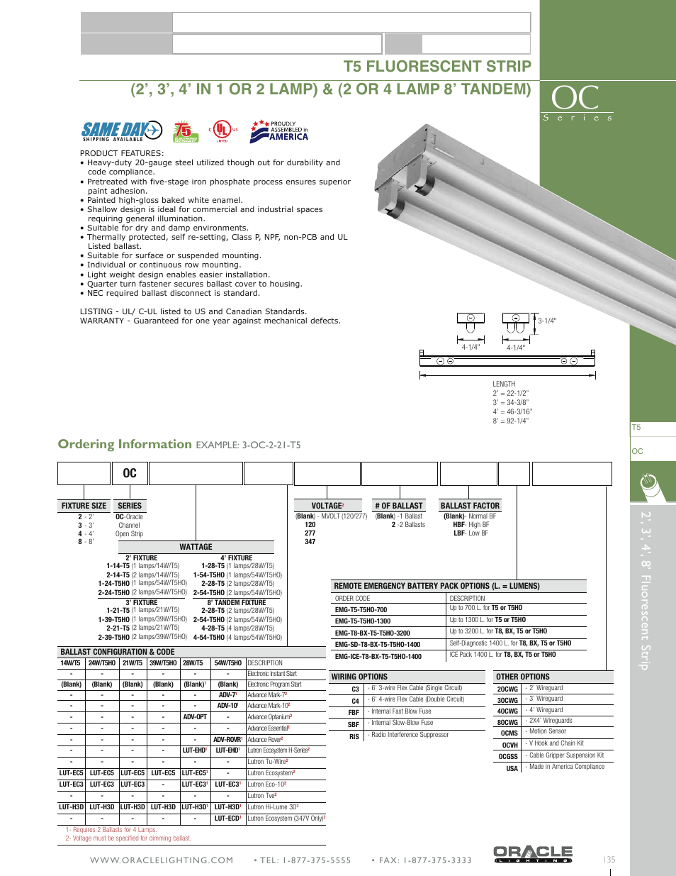 Oracle Lighting OC-8 User Manual | 3 pages