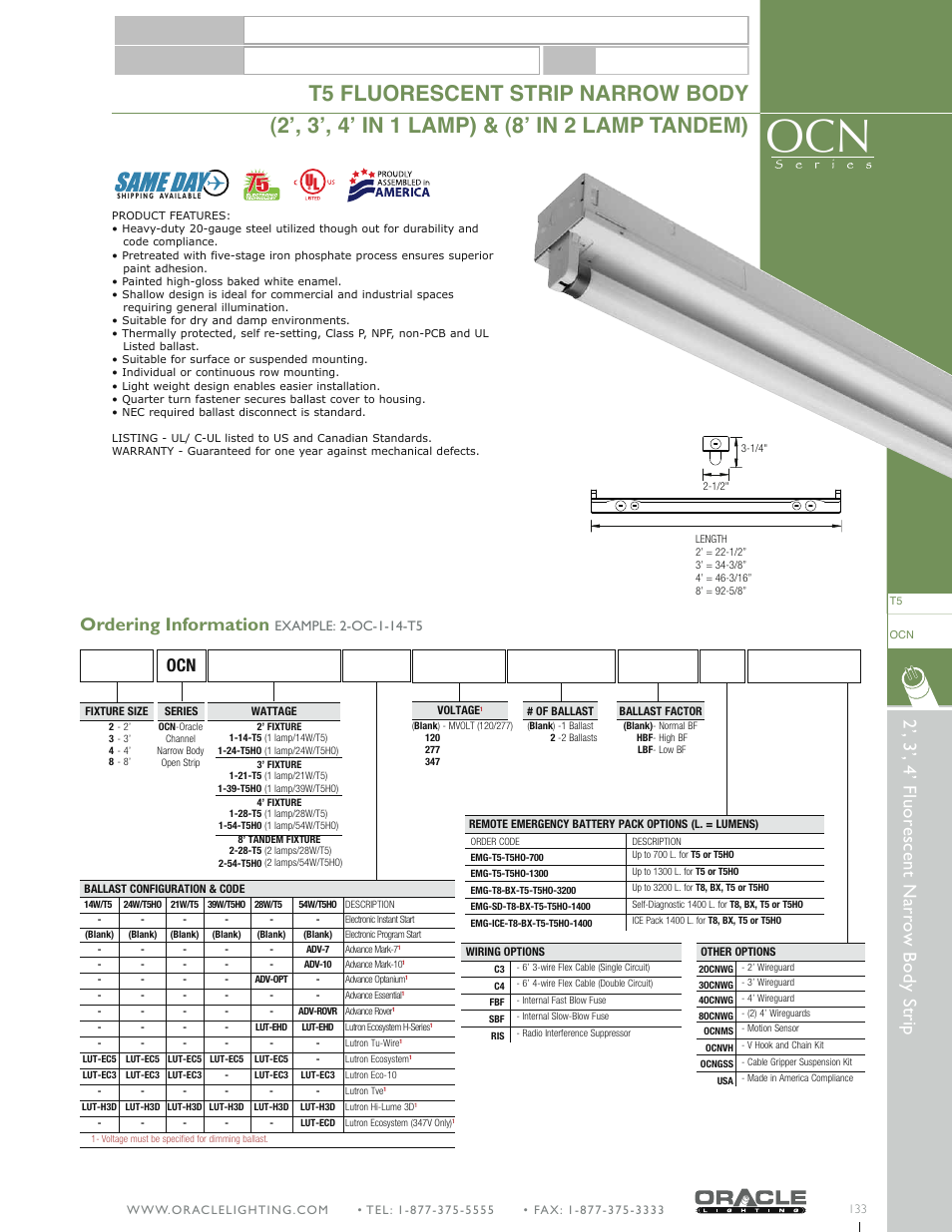 Oracle Lighting OCN-8 User Manual | 3 pages