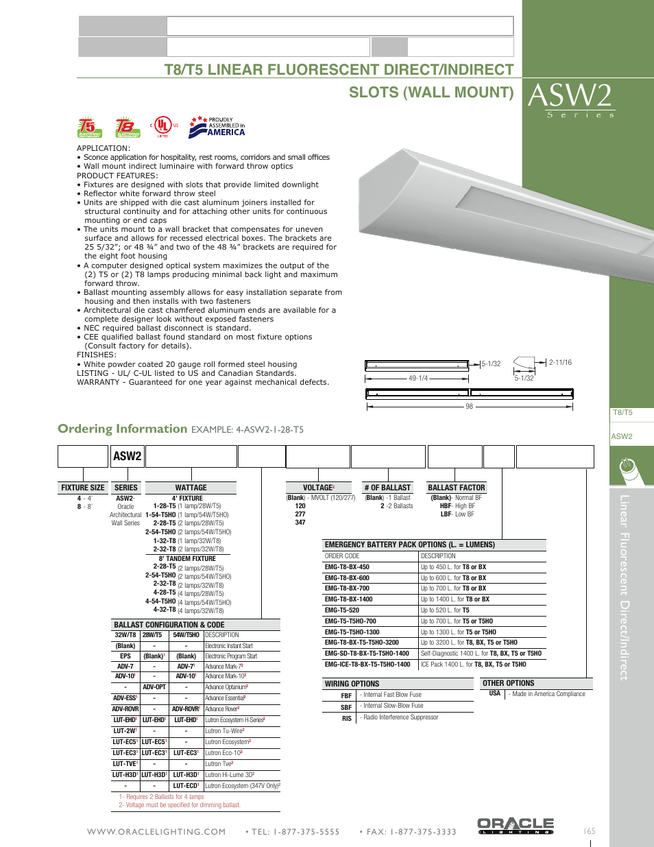 Oracle Lighting ASW2-8 User Manual | 1 page