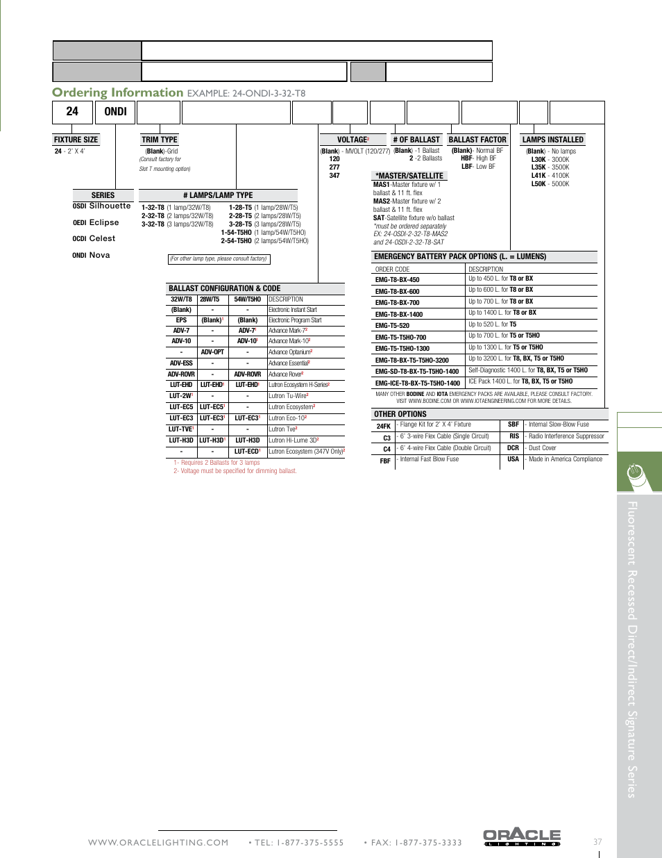 Ordering information, Ondi, Catalog number | Project name type | Oracle Lighting ONDI-22 User Manual | Page 2 / 2