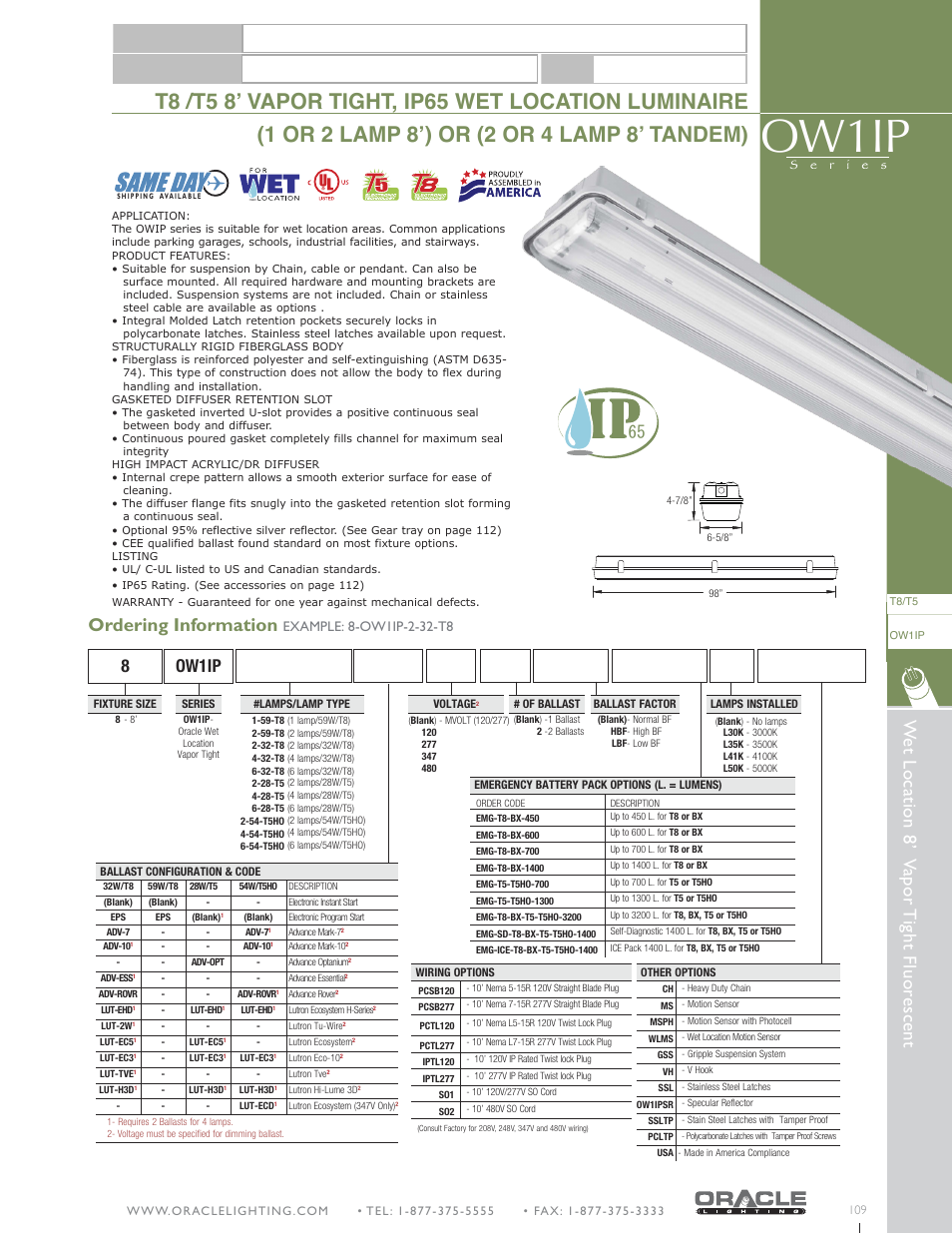 Oracle Lighting OW1IP-8 User Manual | 7 pages