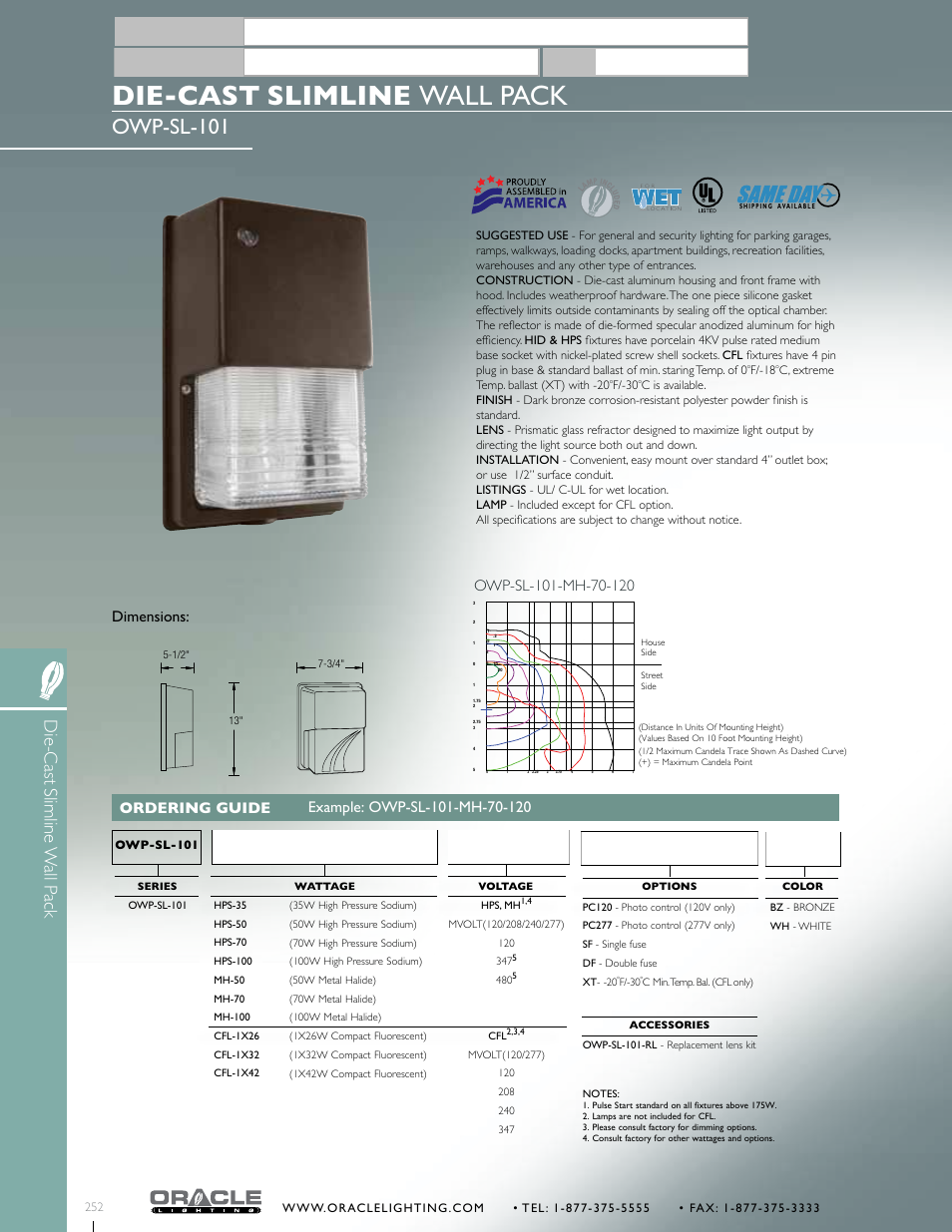 Oracle Lighting OWP-SL-101 User Manual | 1 page