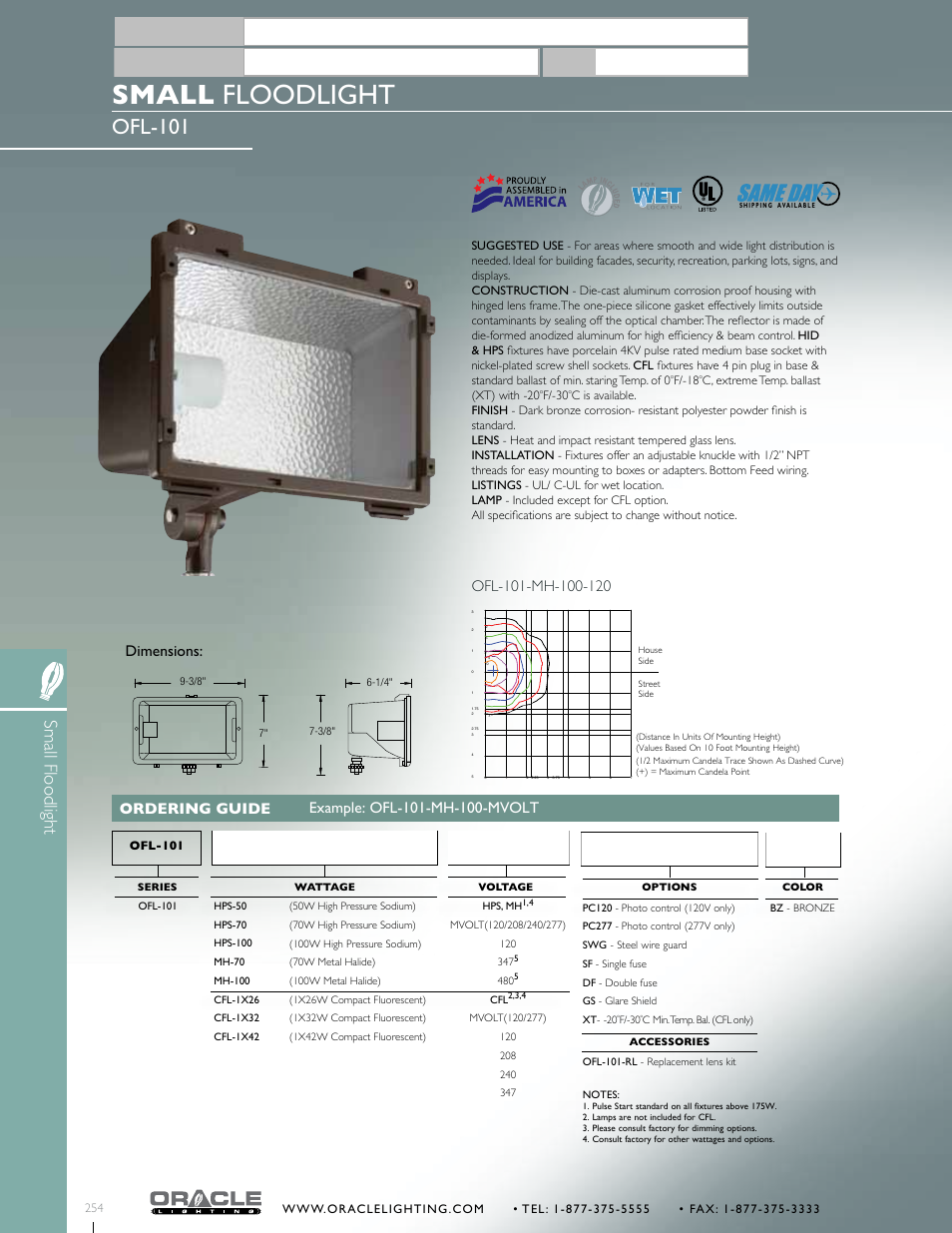 Oracle Lighting OFL-101 User Manual | 1 page