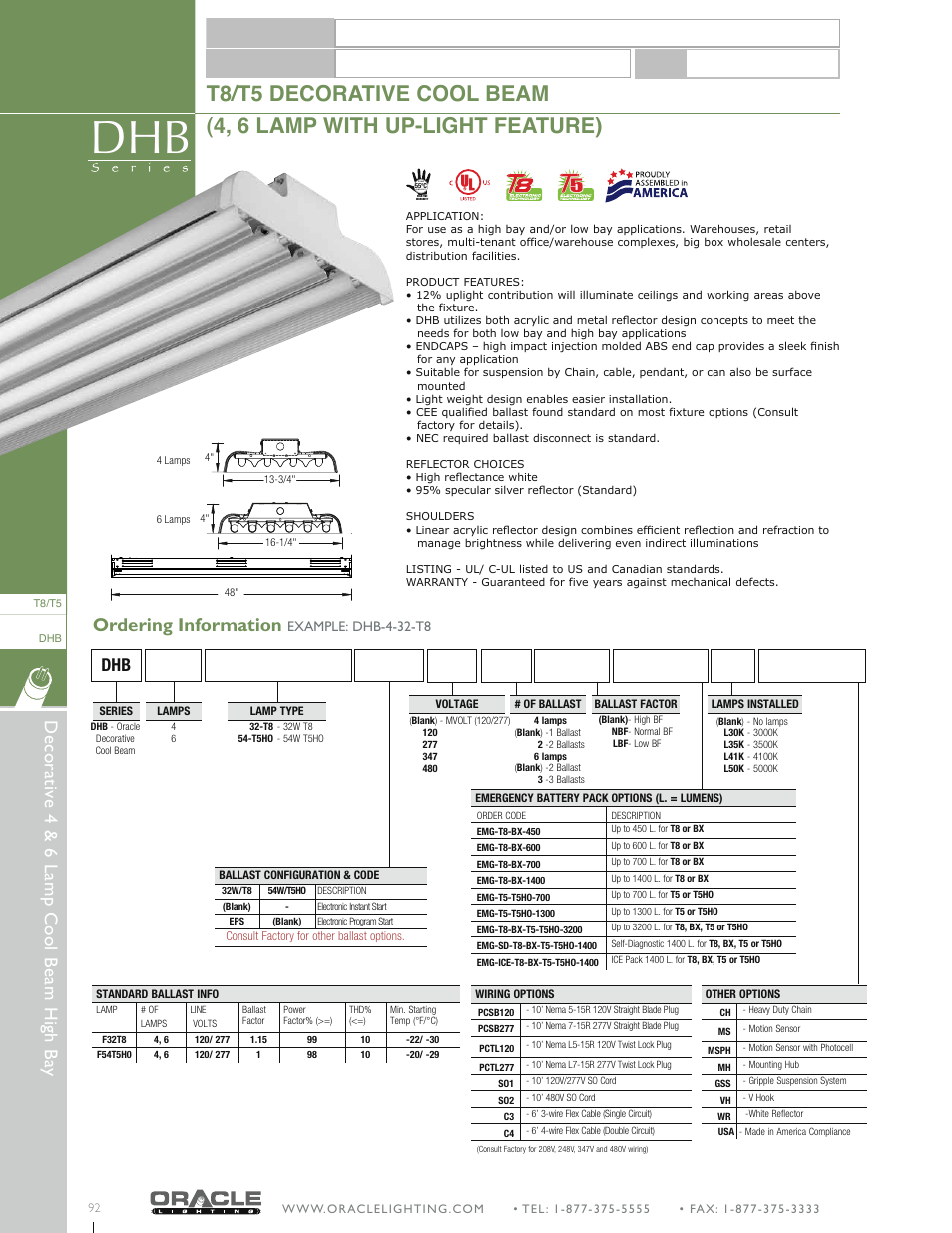 Oracle Lighting DHB-6 User Manual | 2 pages