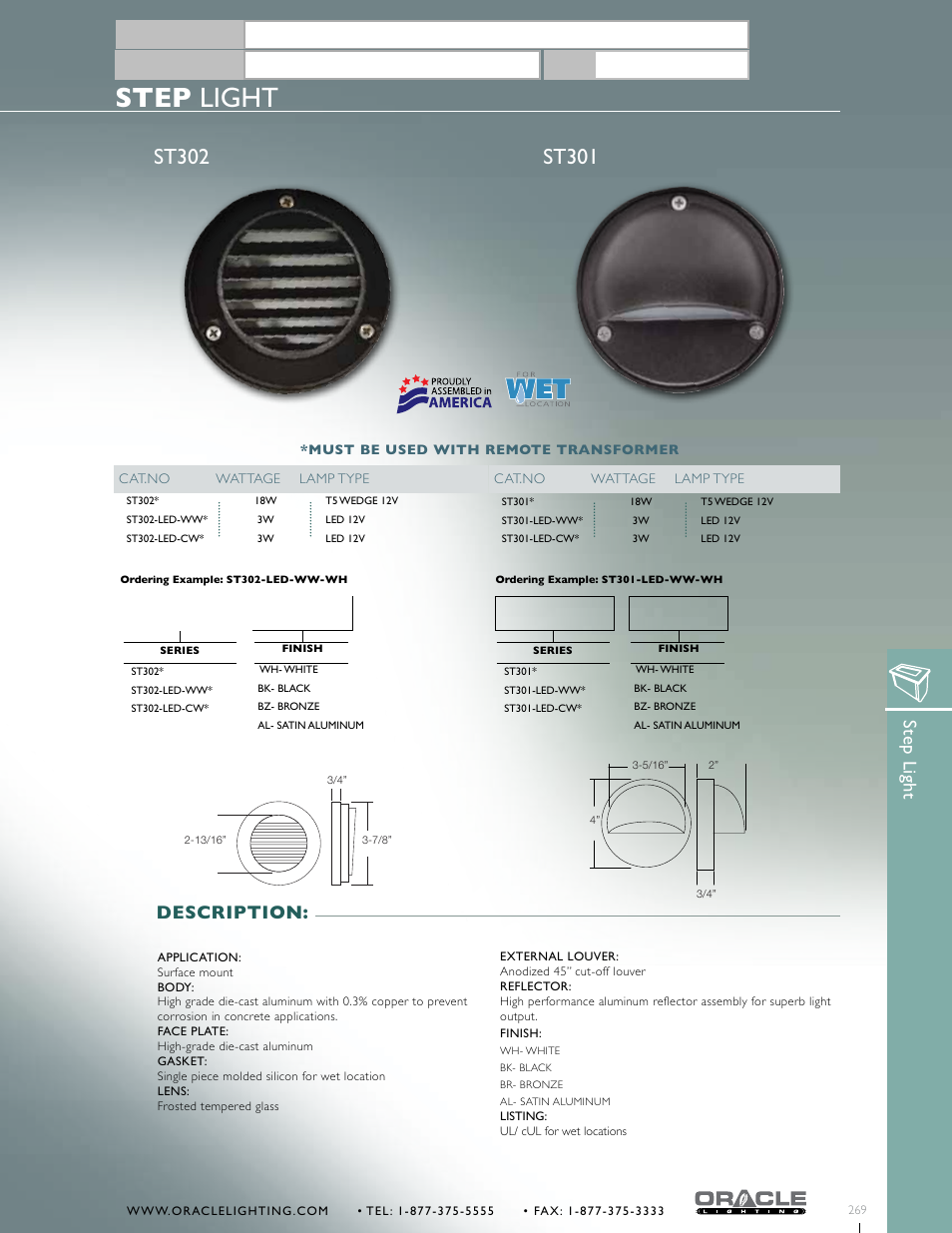 Oracle Lighting ST302-LED User Manual | 1 page