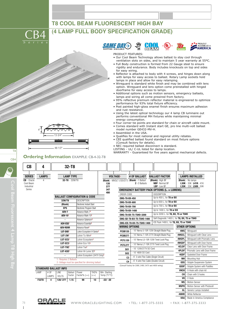 Oracle Lighting CB-4 User Manual | 8 pages