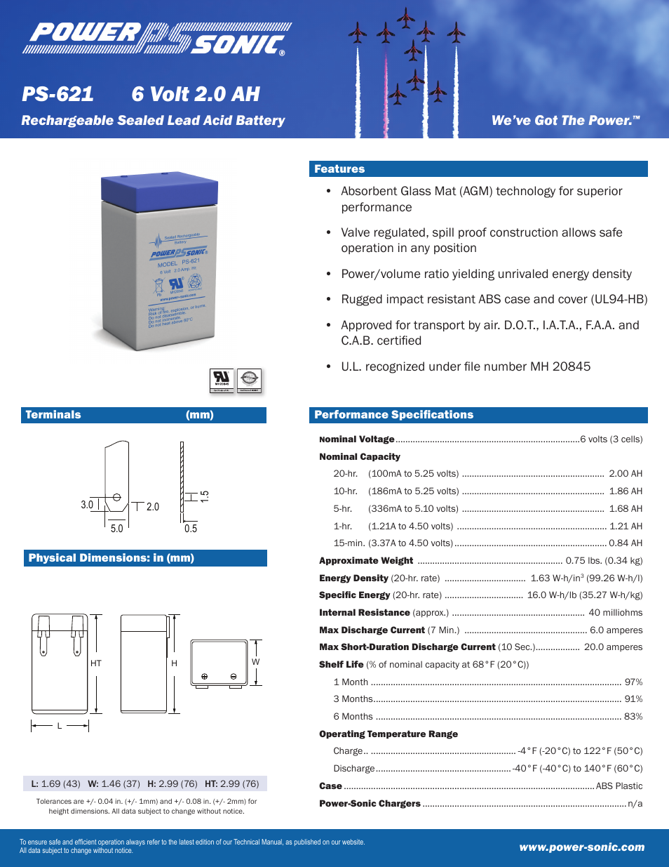 Power-Sonic PS-621 User Manual | 2 pages