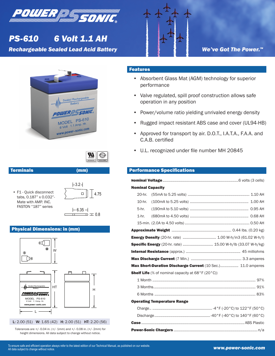 Power-Sonic PS-610 User Manual | 2 pages