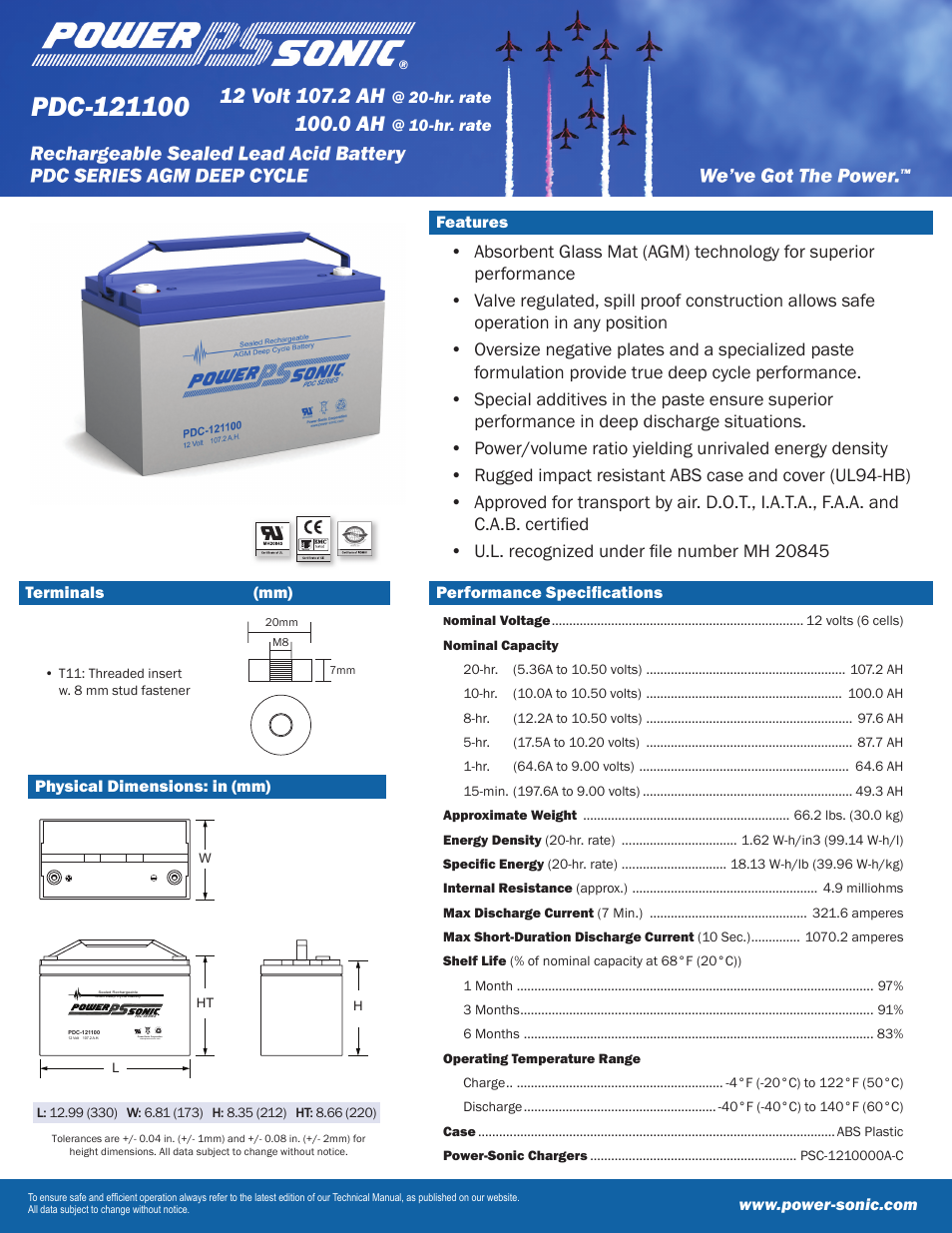 Power-Sonic PDC-121100 User Manual | 2 pages