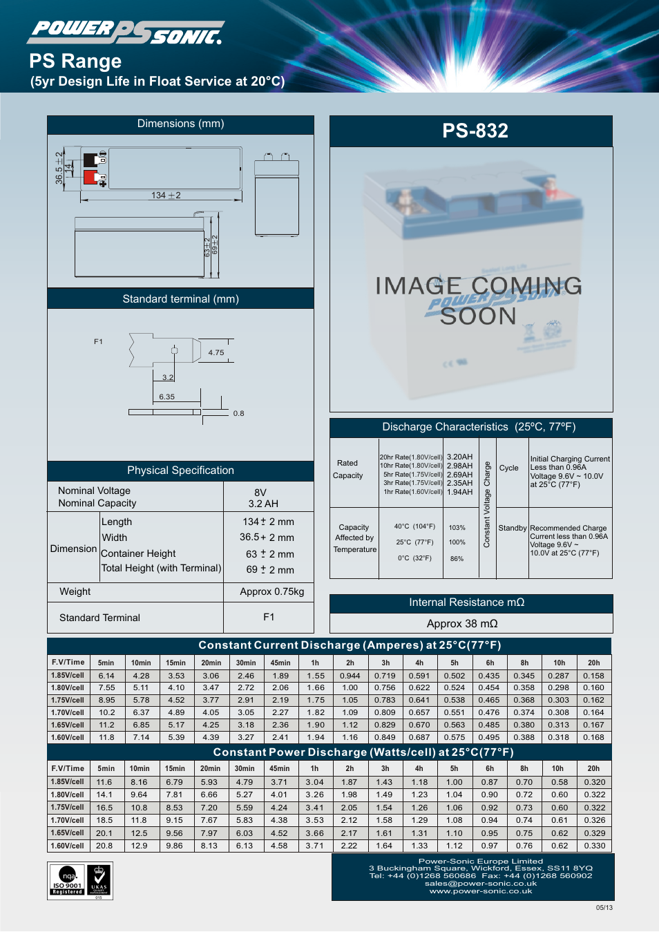 Power-Sonic PS-832 User Manual | 1 page