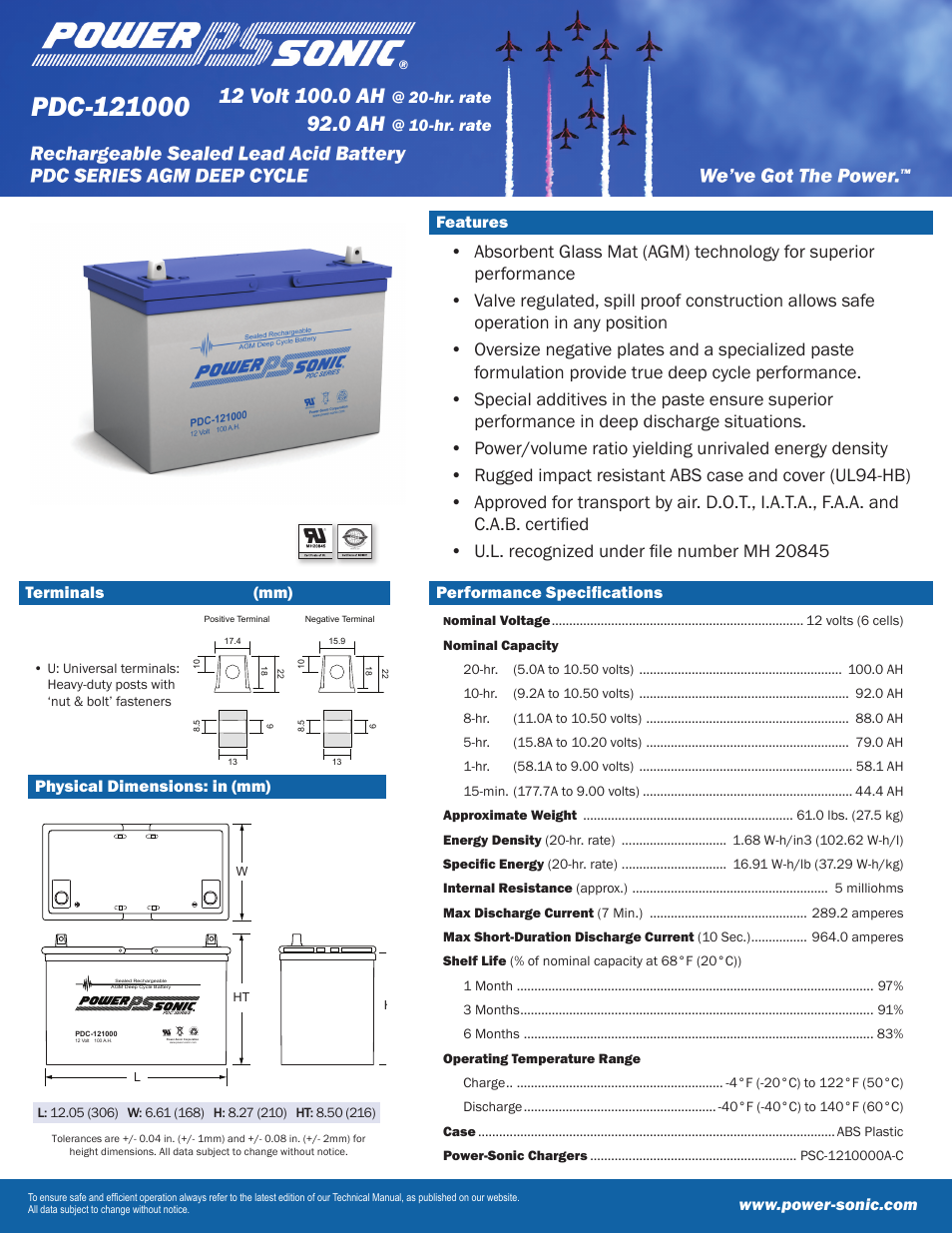 Power-Sonic PDC-121000 User Manual | 2 pages