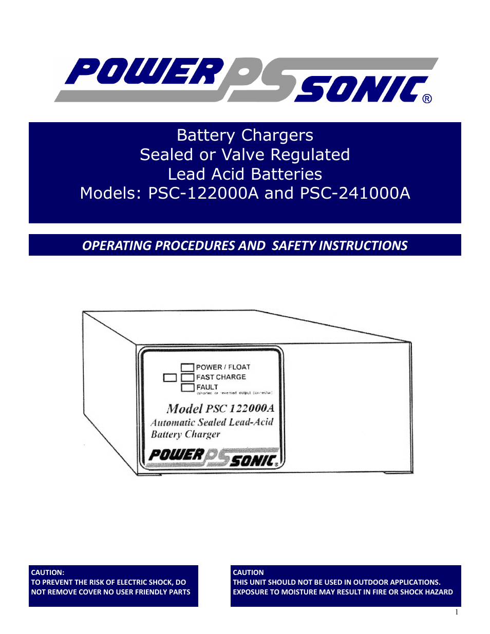 Power-Sonic PSC-241000A User Manual | 6 pages