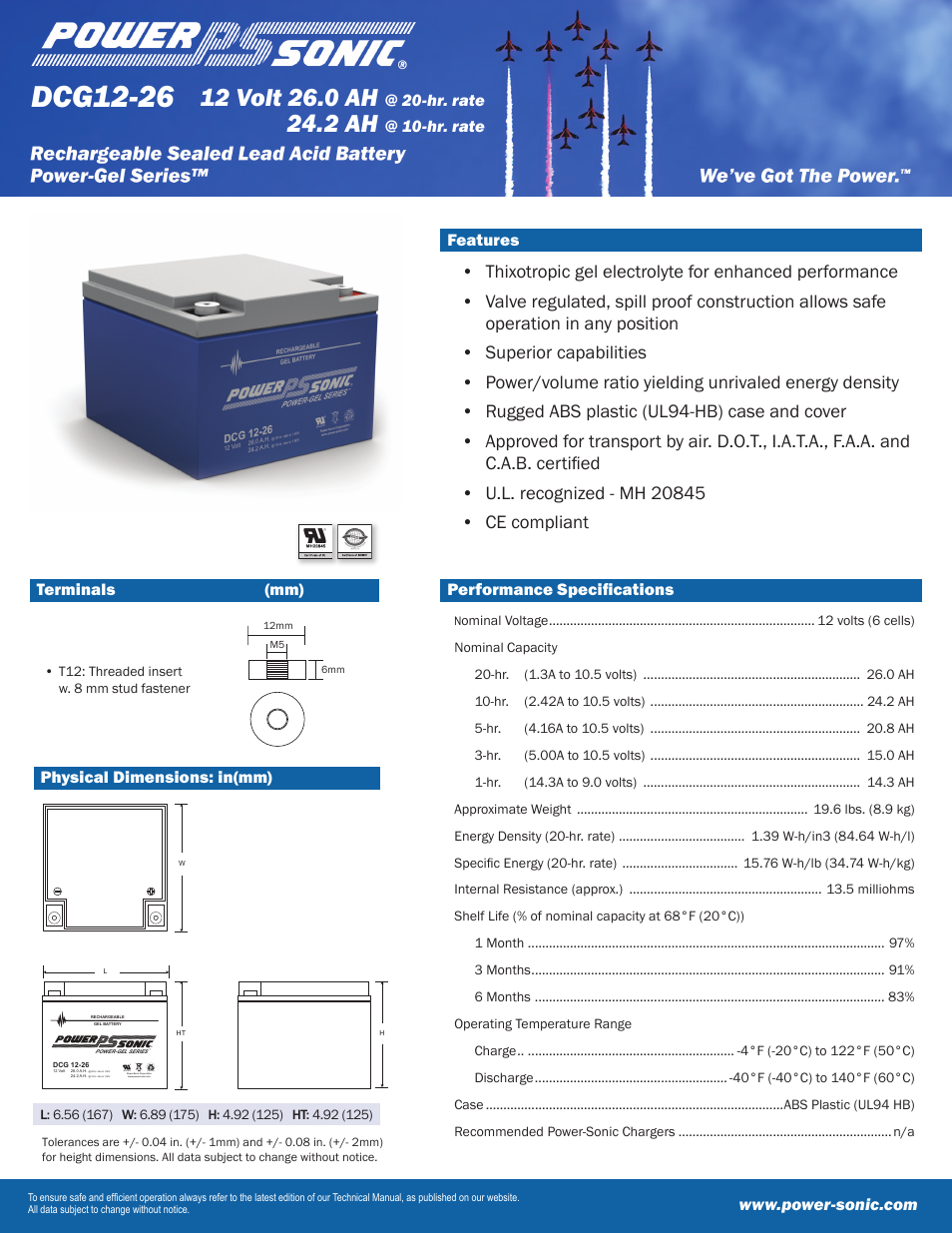 Power-Sonic DCG12-26 User Manual | 2 pages