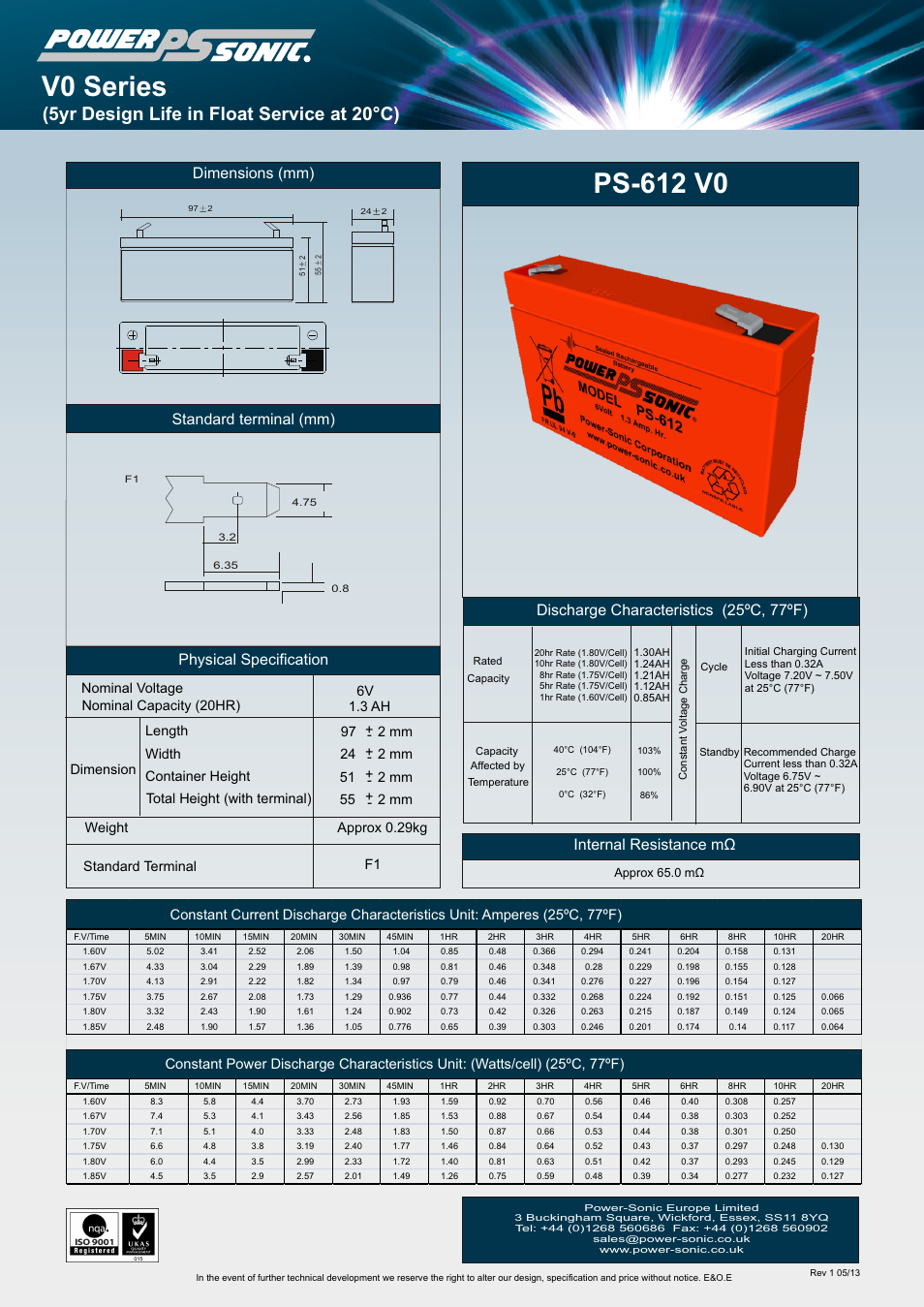 Power-Sonic PS-612VO User Manual | 1 page