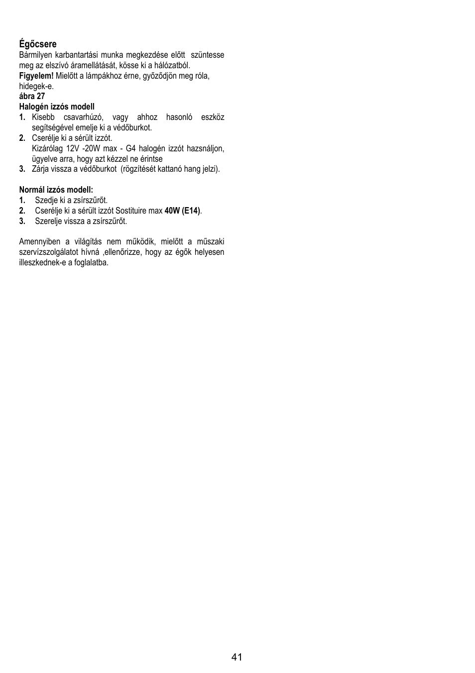 IGNIS AKS 650 WH User Manual | Page 41 / 56