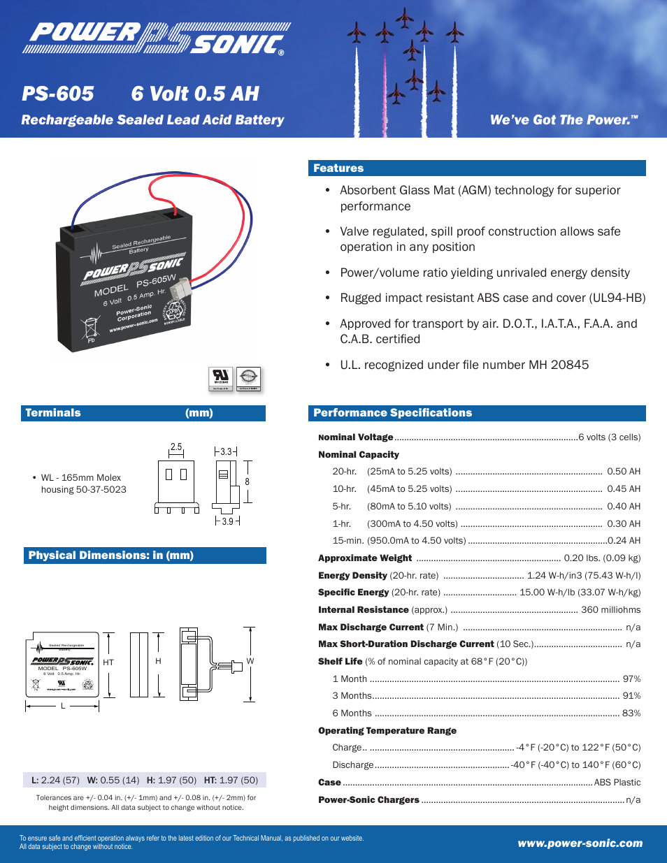 Power-Sonic PS-605 User Manual | 2 pages