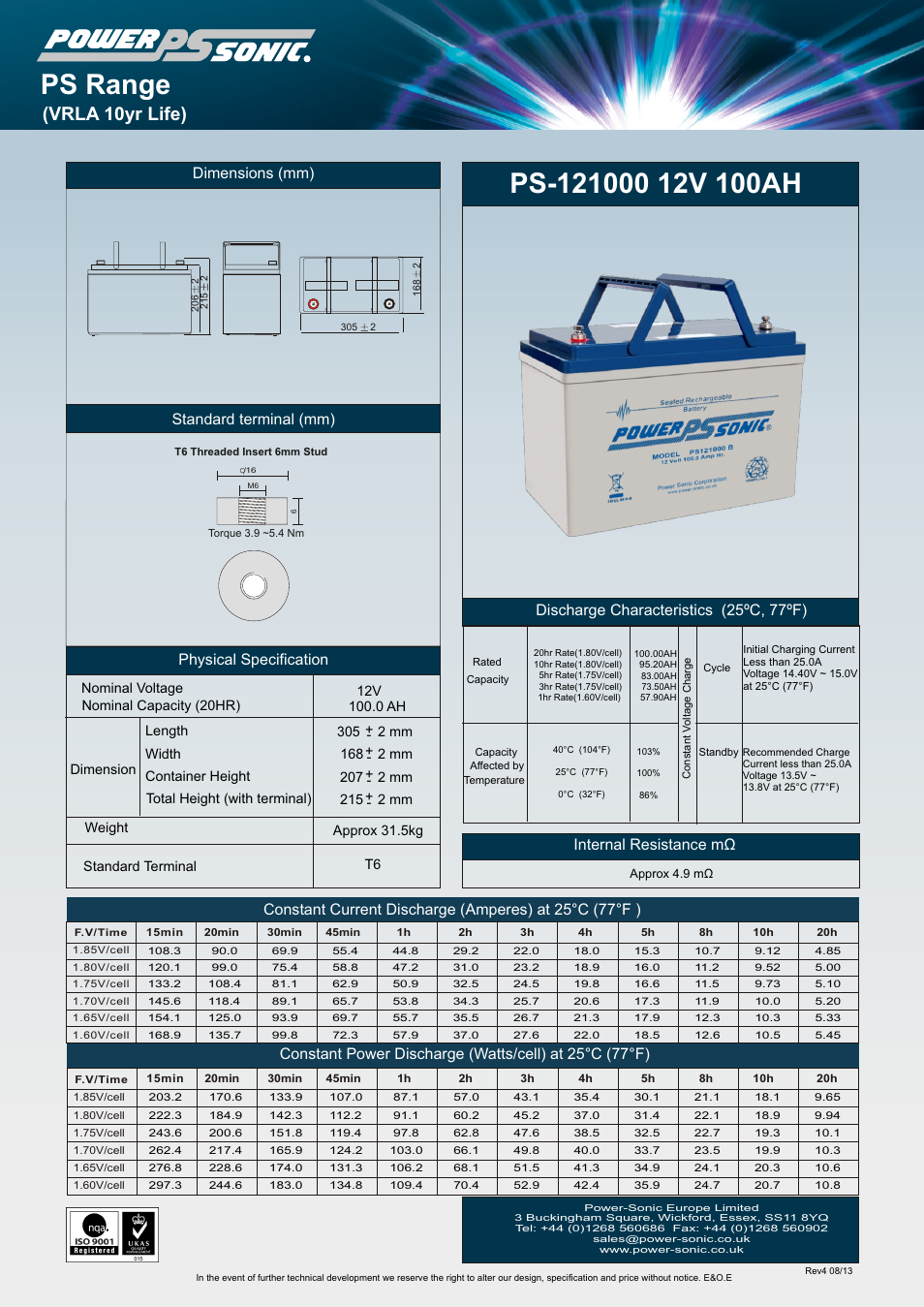 Power-Sonic PS-121000 User Manual | 1 page