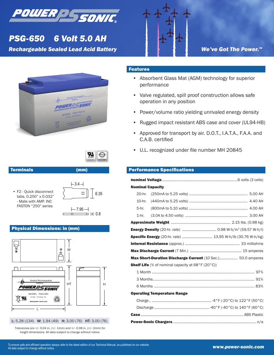 Power-Sonic PSG-650 User Manual | 2 pages