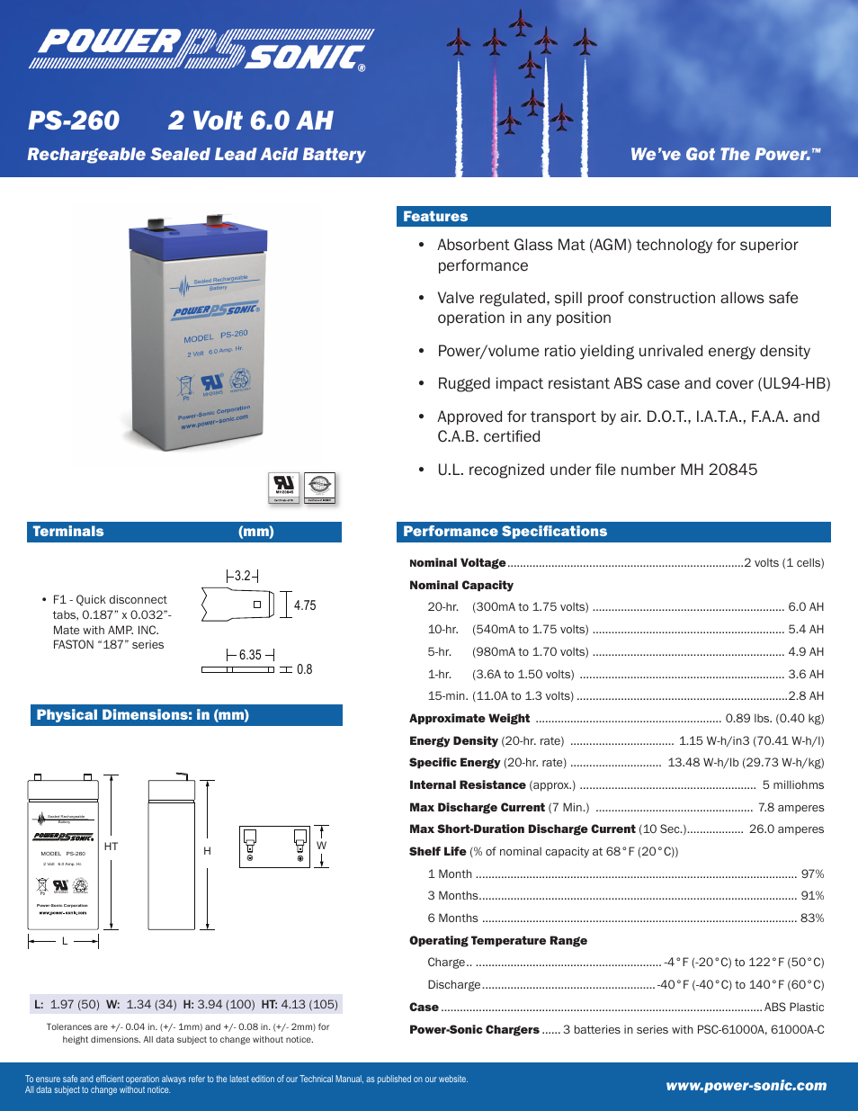 Power-Sonic PS-260 User Manual | 2 pages