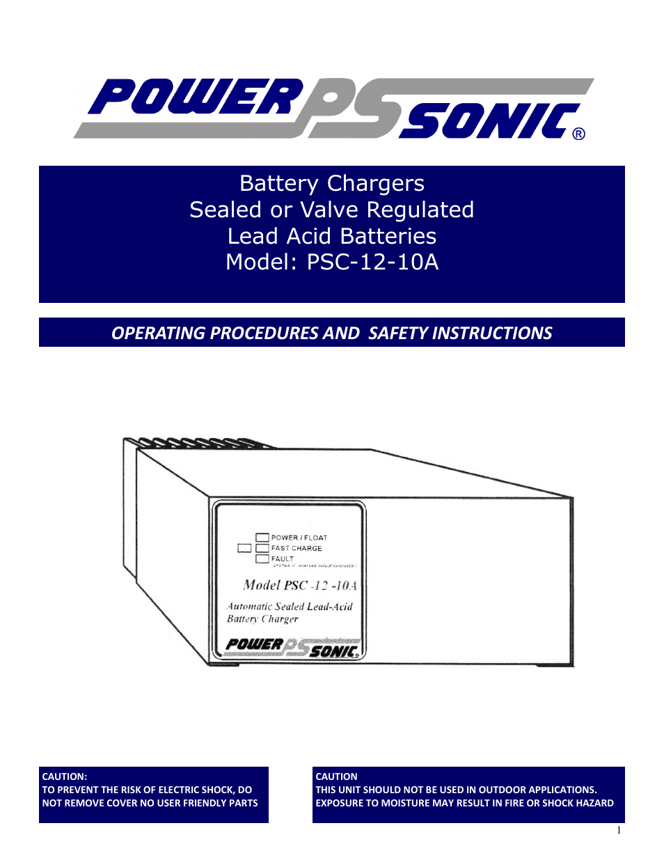 Power-Sonic PSC-12-10A User Manual | 6 pages