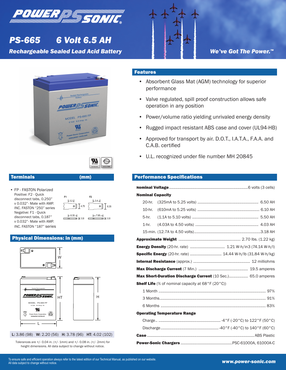 Power-Sonic PS-665 User Manual | 2 pages