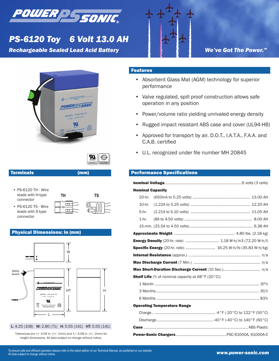 Power-Sonic PS-6120 User Manual | 2 pages