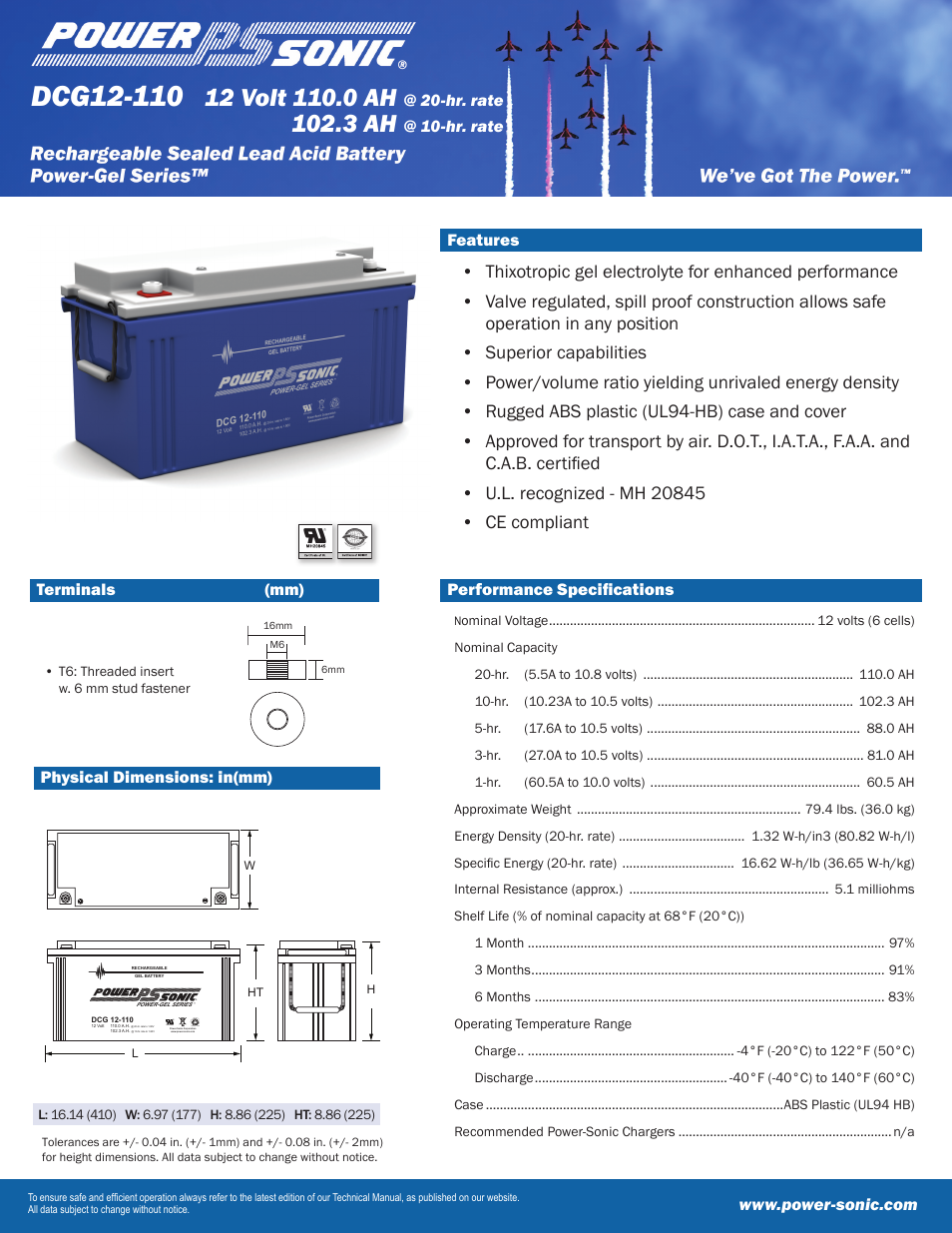 Power-Sonic DCG12-110 User Manual | 2 pages