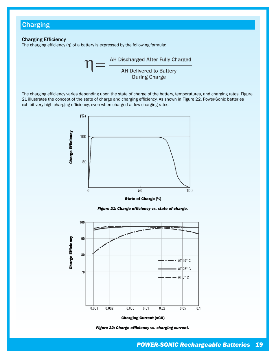 Charging, Power-sonic rechargeable batteries | Power-Sonic Sealed Lead Acid Batteries - Technical Manual User Manual | Page 21 / 28