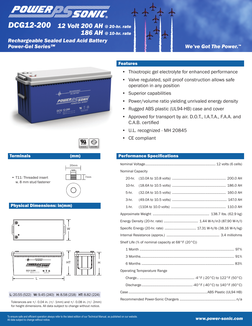 Power-Sonic DCG12-200 User Manual | 2 pages