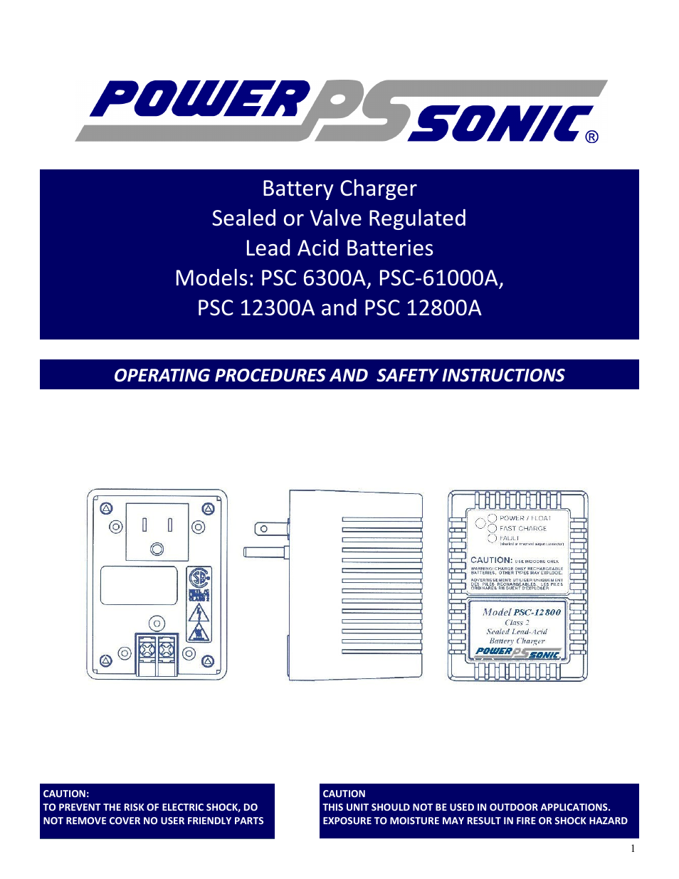 Power-Sonic PSC 12800A User Manual | 6 pages