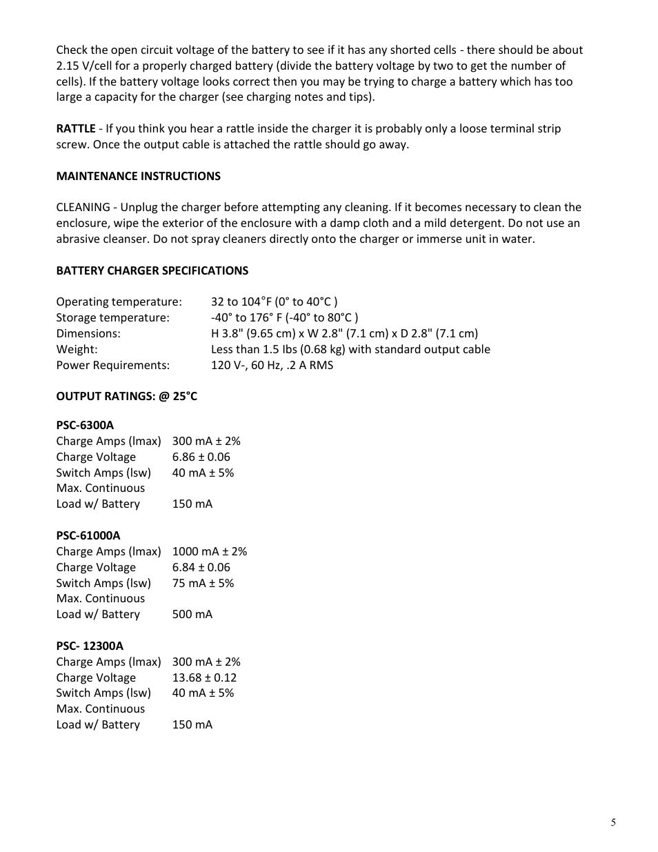 Power-Sonic PSC 12800A User Manual | Page 5 / 6