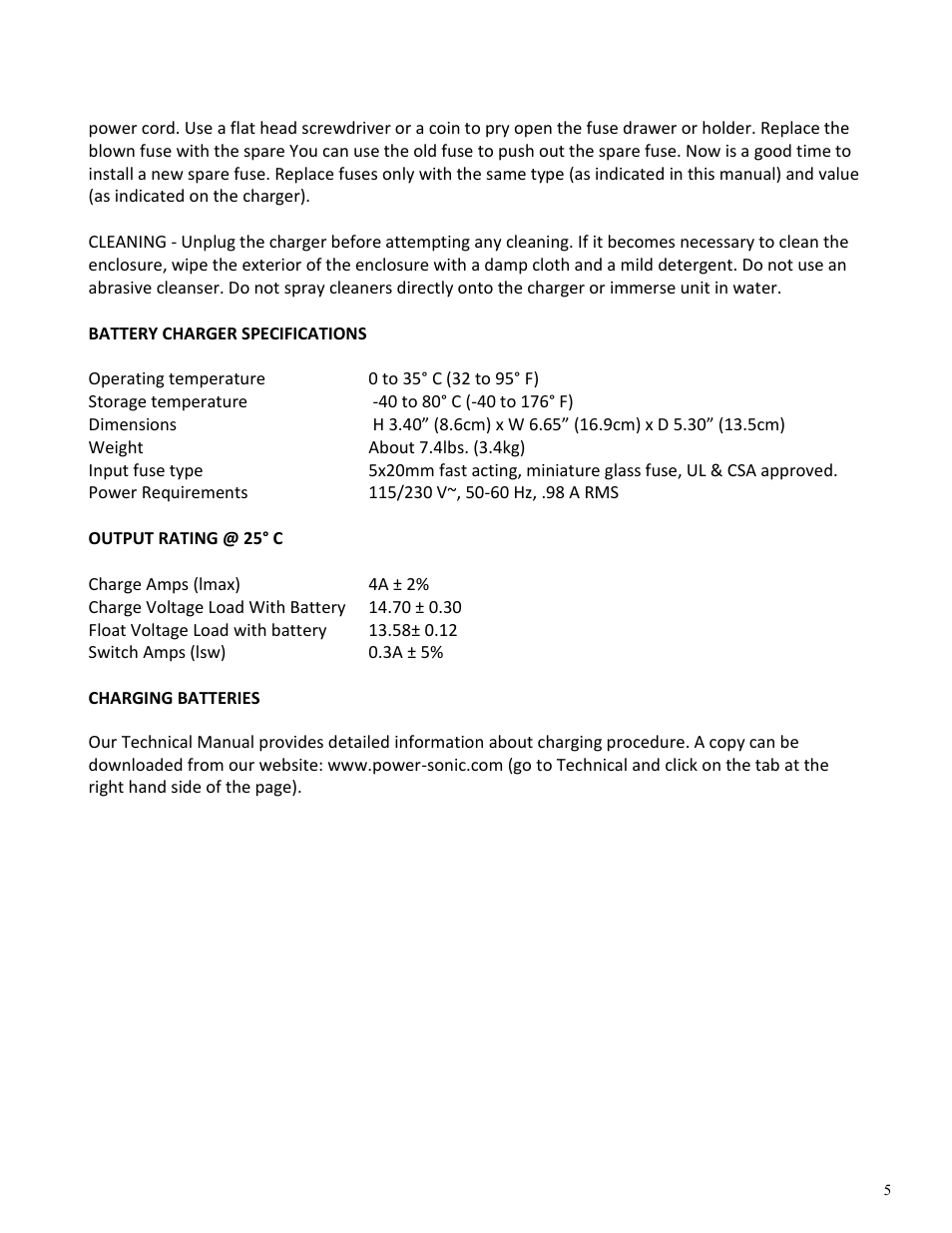 Power-Sonic PSC-124000A User Manual | Page 5 / 6