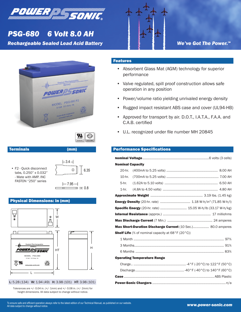 Power-Sonic PSG-680 User Manual | 2 pages