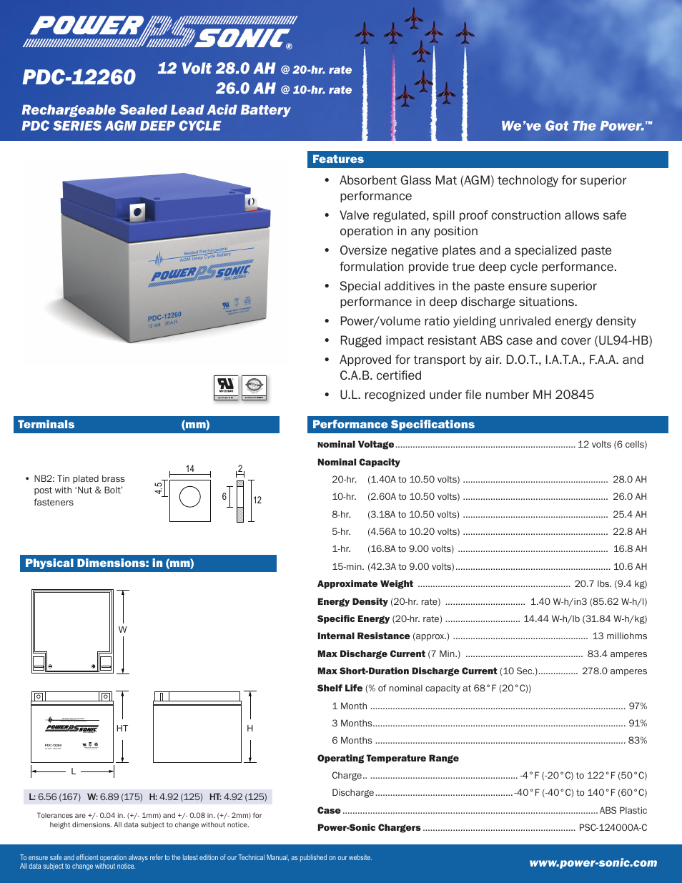 Power-Sonic PDC-12260 User Manual | 2 pages